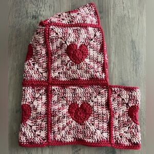 Cotton Handmade Crochet Heart Hood Cowl Balaclava